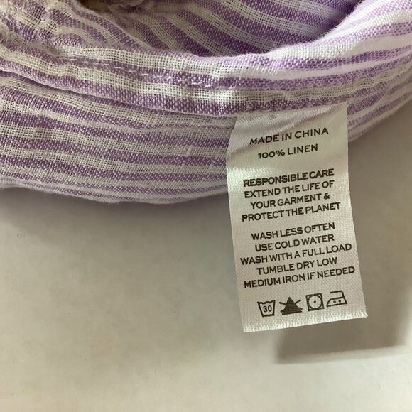 Hill House Lilac Purple & White Stripe Ellie Linen Smocked The Nap Dress - Picture 7 of 7